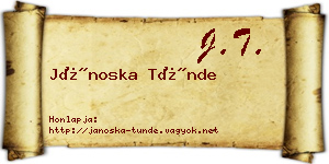 Jánoska Tünde névjegykártya