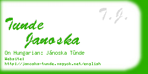 tunde janoska business card